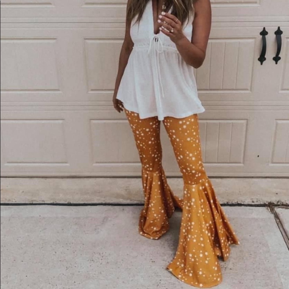 Mustard Star Bell Bottoms